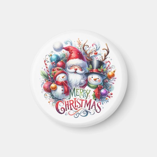 Aimant Joyeux Noël cadeau de Noël (Devant)