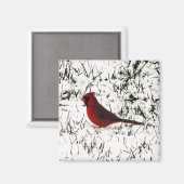 Aimant Joyeux Noël Cardinal (Recto/Verso)