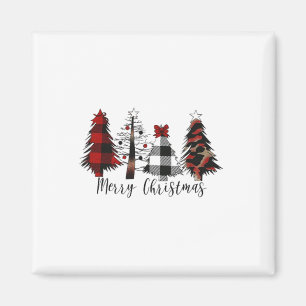 Aimant Joyeux Noël Carreaux Léopard Buffalo Noël Arbre