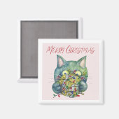 Aimant Joyeux Noël Chat (Recto/Verso)