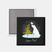 Aimant Joyeux Noël - Cute Lar Bear Penguin Christmas (Recto/Verso)