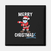 Aimant Joyeux Noël - Dancing Père Noël Masque Noël (Devant)