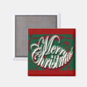 Aimant Joyeux Noël dans l'aimant vert (Recto/Verso)