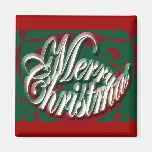 Aimant Joyeux Noël dans l'aimant vert (Devant)