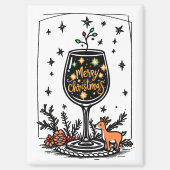Aimant Joyeux Noël dans un verre de vin (Recto)