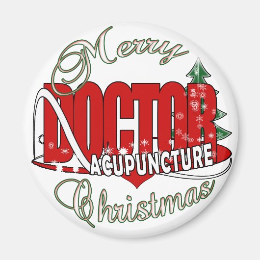 AIMANT JOYEUX NOËL DE DOCTEUR ACUPUNCTURE (Devant)