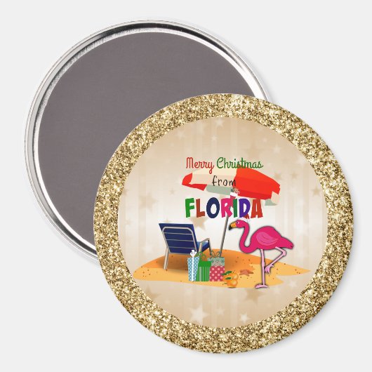 Aimant Joyeux Noël de Floride (Recto/Verso)