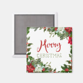 Aimant Joyeux Noël de verdure (Recto/Verso)