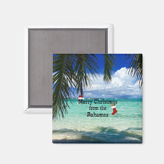Aimant Joyeux Noël des Bahamas (Recto/Verso)