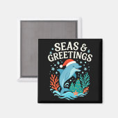 Aimant Joyeux Noël des mers profondes et salutations (Recto/Verso)