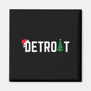 Aimant Joyeux Noël Detroit Joyeuses Fêtes Michigan Sa
