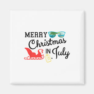 Aimant Joyeux Noël en juillet Santa de plage mignon