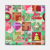 Aimant Joyeux Noël en toute transparence formes géométriq (Devant)