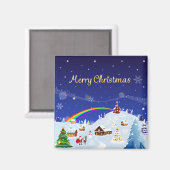 Aimant Joyeux Noël et Rainbow Père Noël (Recto/Verso)