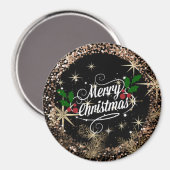 Aimant Joyeux Noël, étincelant, parties scintillant et br (Recto/Verso)