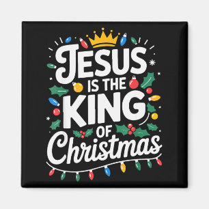 Aimant Joyeux Noël Famille Assortie Jésus Est Roi De C