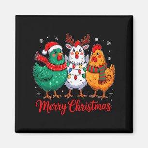 Aimant Joyeux Noël Fermier de poulet Animal Chapeau de Pè