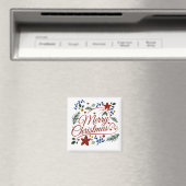 Aimant Joyeux Noël floral (In Situ (Lave-vaisselle))