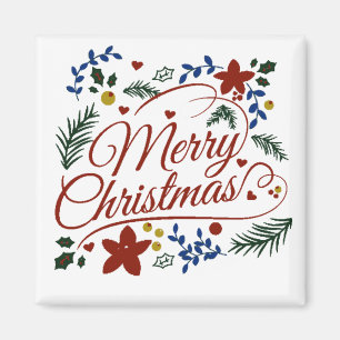 Aimant Joyeux Noël floral