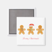 Aimant Joyeux Noël Gingerbread Hommes (Recto/Verso)