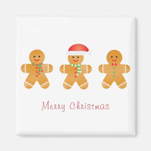 Aimant Joyeux Noël Gingerbread Hommes (Devant)