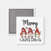 Aimant Joyeux Noël Gnomies Gnomes de Noël (Recto/Verso)