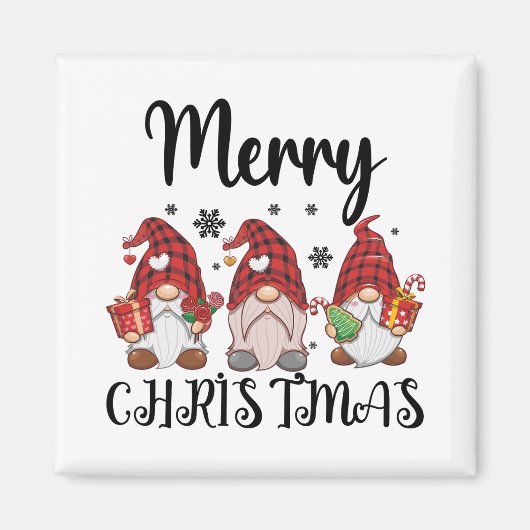Aimant Joyeux Noël Gnomies Gnomes de Noël (Devant)