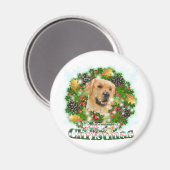 Aimant Joyeux Noël Golden Retriever (Recto/Verso)