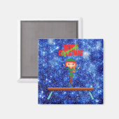 Aimant Joyeux Noël Gymnast Elf (Recto/Verso)