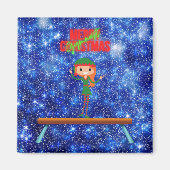 Aimant Joyeux Noël Gymnast Elf (Devant)