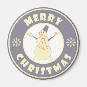 Aimant Joyeux Noël heureux bonhomme de neige célèbre styl