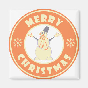 Aimant Joyeux Noël heureux bonhomme de neige célèbre styl