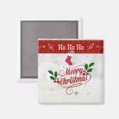 Aimant Joyeux Noël, Ho Ho Ho, design de vacances festives (Recto/Verso)