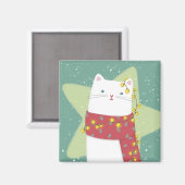 Aimant Joyeux Noël : Illustration de chat (Recto/Verso)
