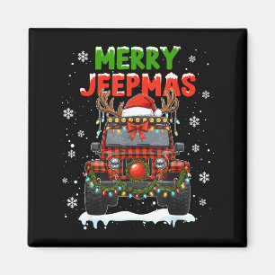 Aimant Joyeux Noël Jeepmême Renne Lumineux Noël Drôle