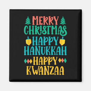 Aimant Joyeux Noël Joyeux Hanoukka Joyeux Kwanzaa 7