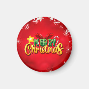 Aimant Joyeux Noël Joyeux Noël Joyeux Noël Rouge Vert Fun