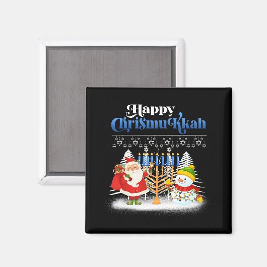 Aimant Joyeux Noël juif Chrismukkah Hanoukka (Recto/Verso)