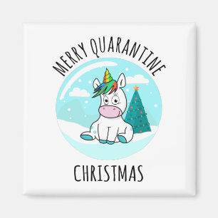 Aimant Joyeux Noël Licorne de Quarantaine