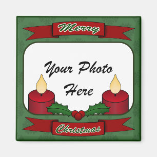 Aimant Joyeux Noël! Magnat photo personnalisé