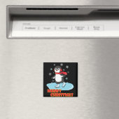 Aimant Joyeux Noël mignonne Penguin d'hiver (In Situ (Lave-vaisselle))