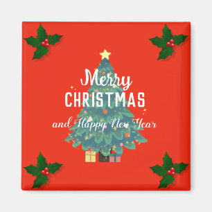 Aimant Joyeux Noël moderne et joyeux jour férié
