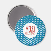 Aimant Joyeux Noël Motif sans couture Texture bleue (Recto/Verso)