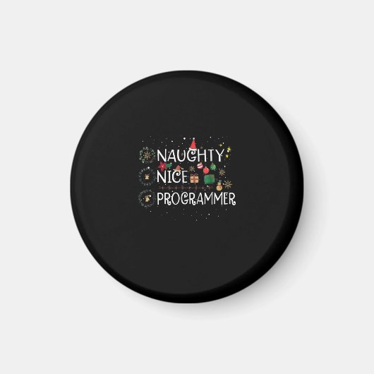 Aimant Joyeux Noël | Naughty Nice Programmer (Devant)