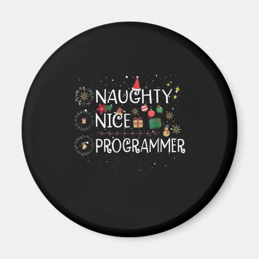 Aimant Joyeux Noël | Naughty Nice Programmer (Devant)