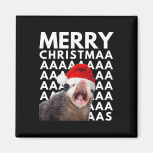 Aimant Joyeux Noël Opossum hurlant Amusants Hommes Femmes