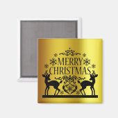 Aimant Joyeux Noël Or Faux Noir (Recto/Verso)