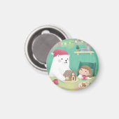 Aimant Joyeux Noël : Ours Polaire & Enfant (Recto/Verso)