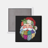 Aimant Joyeux Noël Patchwork Père Noël Face X mas H (Recto/Verso)