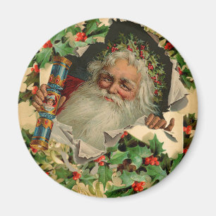 Aimant Joyeux Noël Père Noël classique antique
